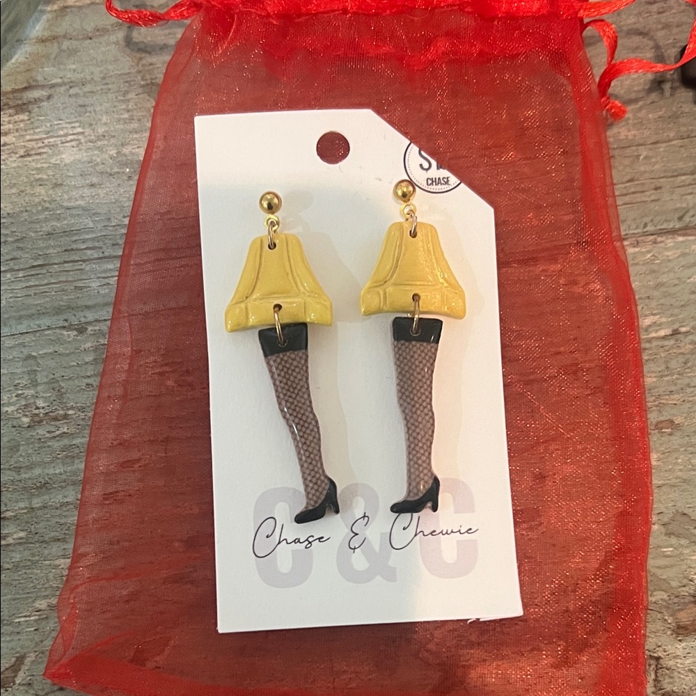 Yellow Leg Lamp Drop Earrings